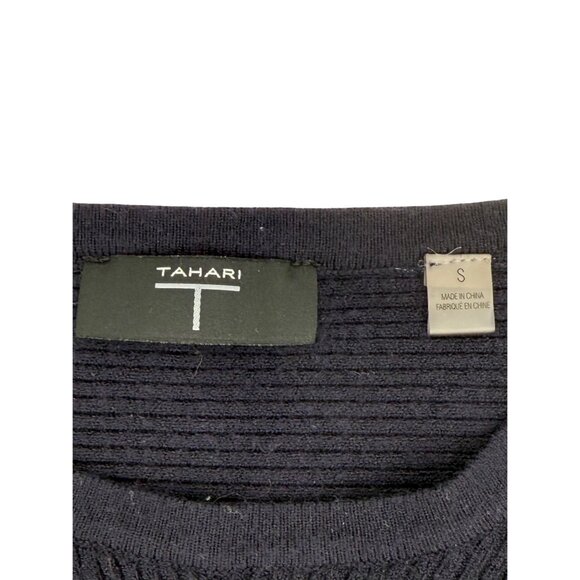 T Tahari Navy Blue Dolman Sleeve Cozycore Casual Lightweight Classic Sweater S - Picture 12 of 15